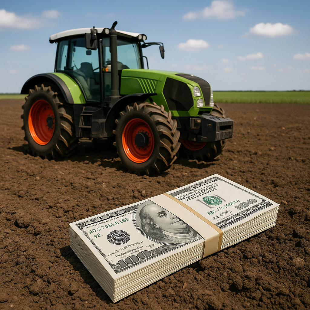 Traktor előtt pénz